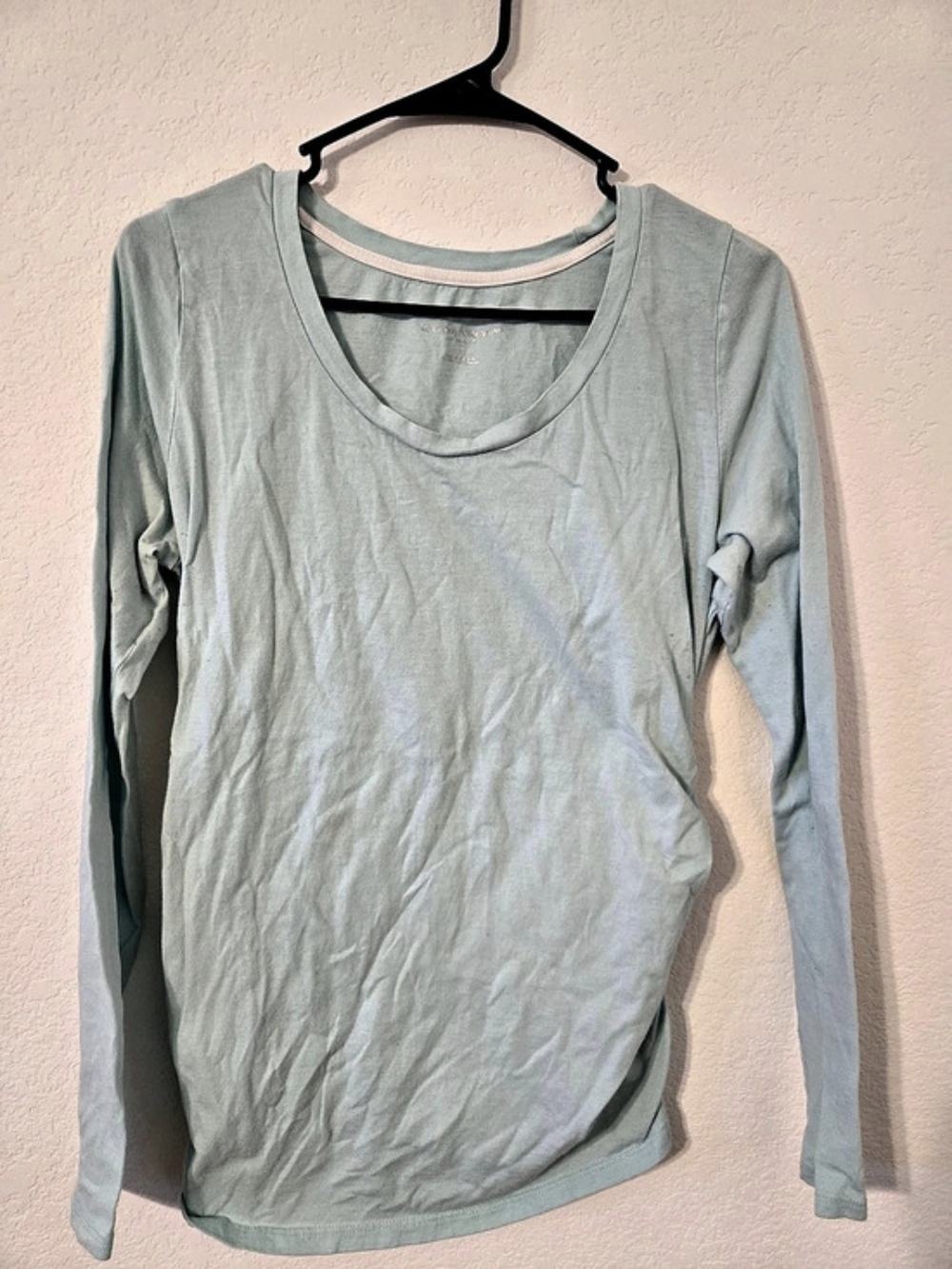Liz Lange Maternity Long Sleeve Scoop Neck Teal Top Size Large